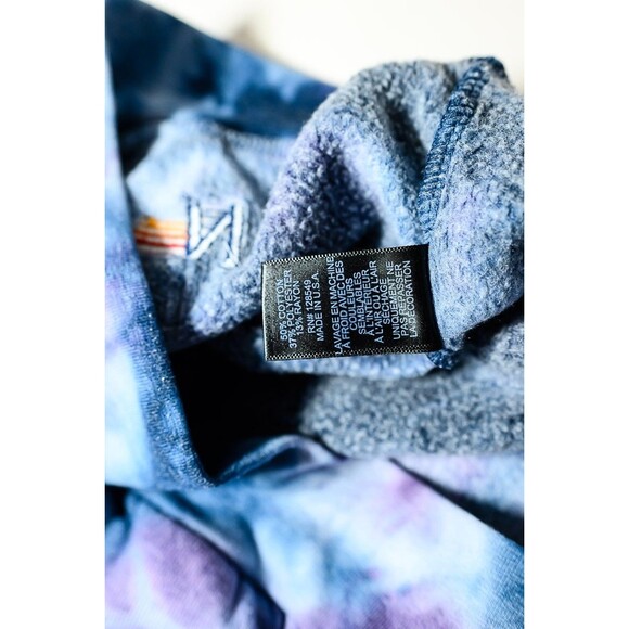 Aviator Nation Tie Dye Hoodie Hooded Sweatshirt Blue Purple Kangaroo pocket L - Picture 10 of 10